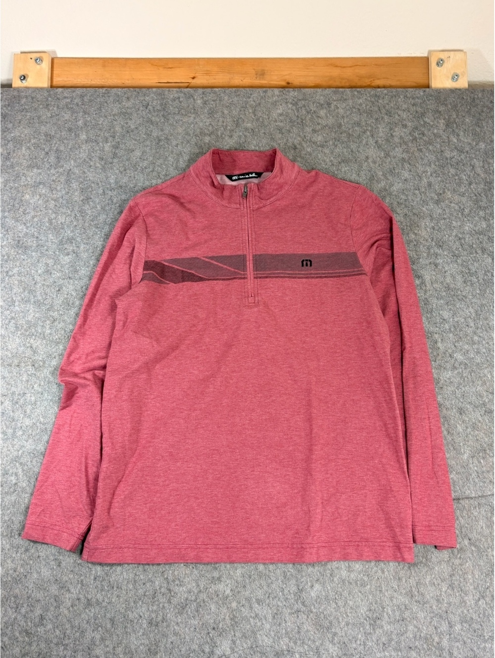 Travis Mathew heather pink quarter-zip long sleeve top Size Medium